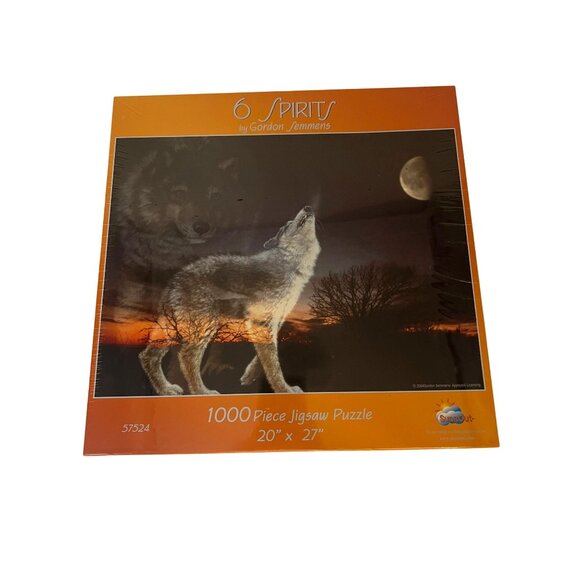 Sunsout Other - SunsOut 6 Spirits Wolf 1000pc Jigsaw Puzzle Sealed 20x27 Gordon Semmens USA